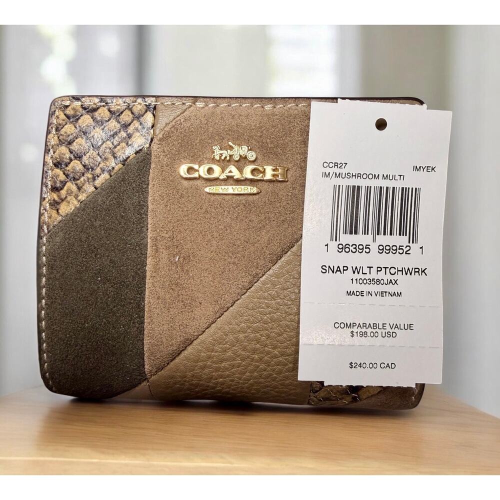 NWT Coach CCJ05 Patchwork Asher Shoulder Bag &  CCR27 Snap Patchwork Wallet - Picture 6 of 10